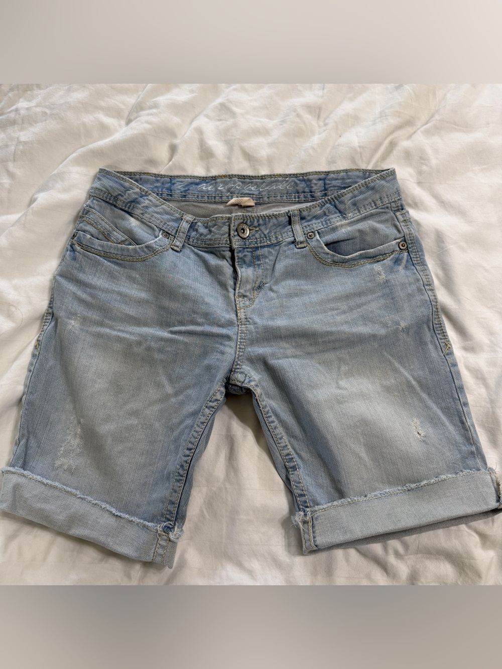 Aeropostale Light Blue Denim Cuffed Women's Shorts